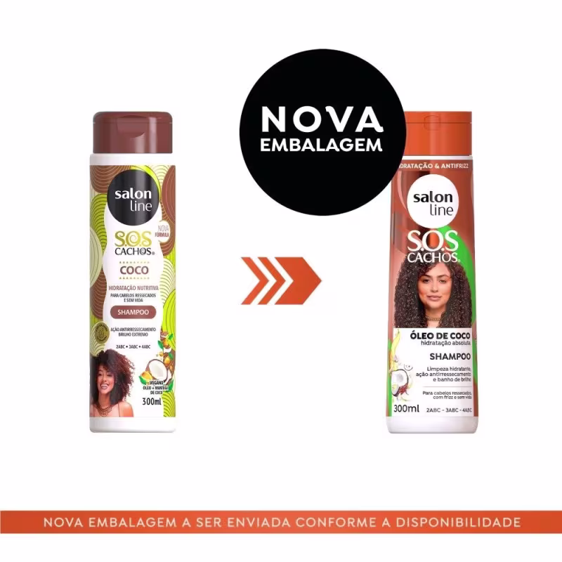 Kit SOS Cachos Coco Shampoo + Condicionador + Ativador de Cachos Salon Line
