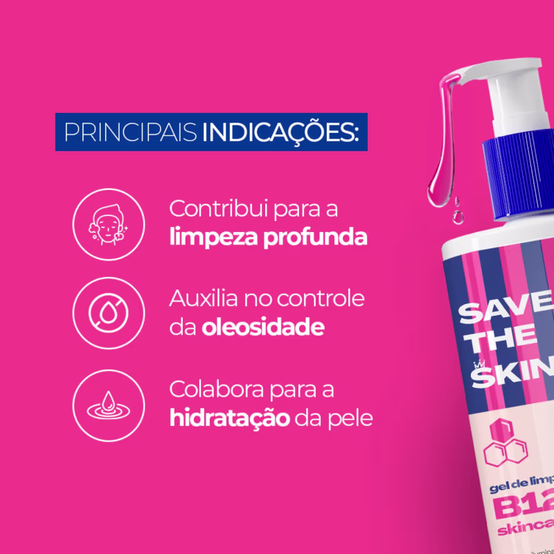 B12 Skincare Gel de Limpeza Vitamina B12 200ml - Save The Skin