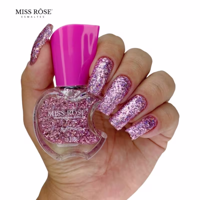Miss Rôse Flocado Irregular Cor 507 - Esmalte Glitter 12ml