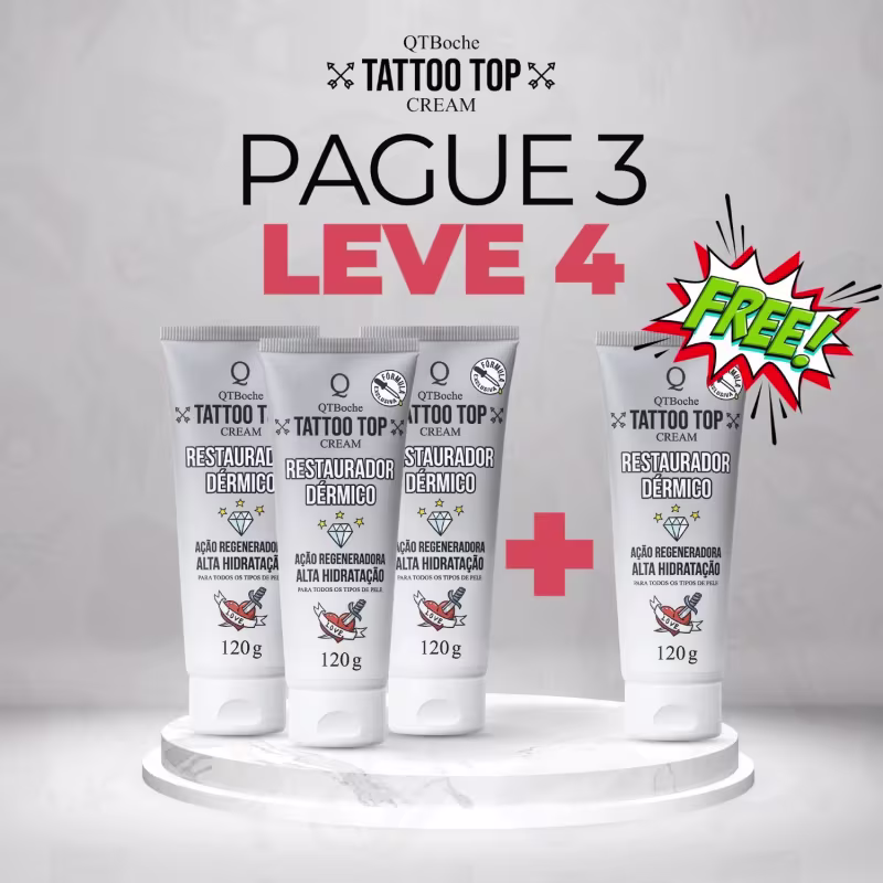 Kit Que, TheBoche Cosméticos Tattoo Top Cream Restaurador Dérmico (4 Unidades)