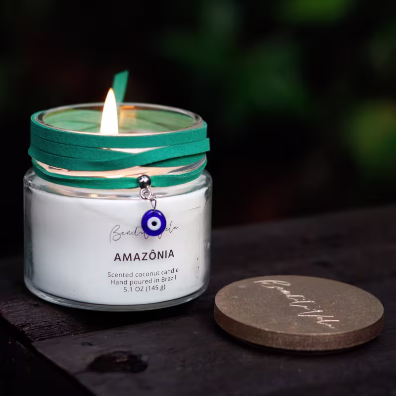 Vela aromática Amazônia 145 g  olho grego Bendita Vela