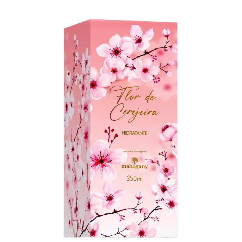 Loção Hidratante Corporal Mahogany Flor de Cerejeira, 350ml.