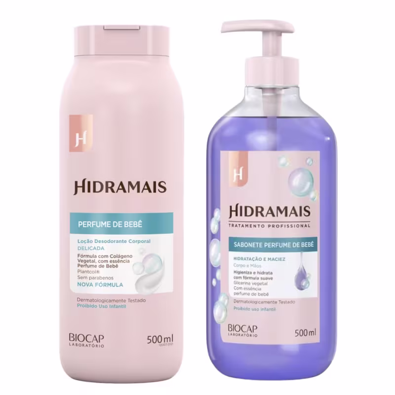 Kit Creme Hidratante Corporal Sabonete Liquido Perfume Bebê