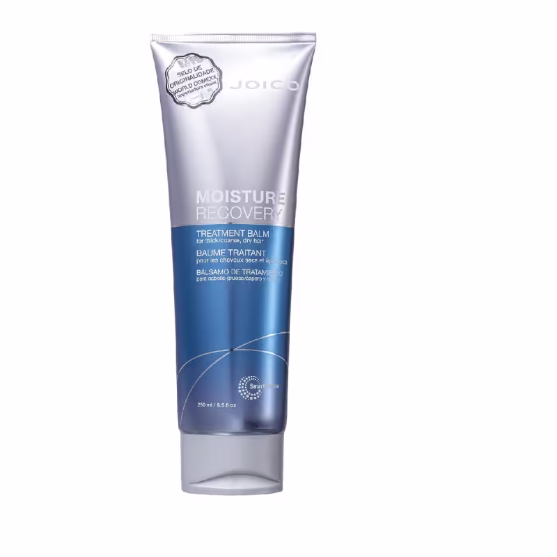 A imagem mostra a embalagem da máscara capilar em tubo plástico de cor azul e prata.