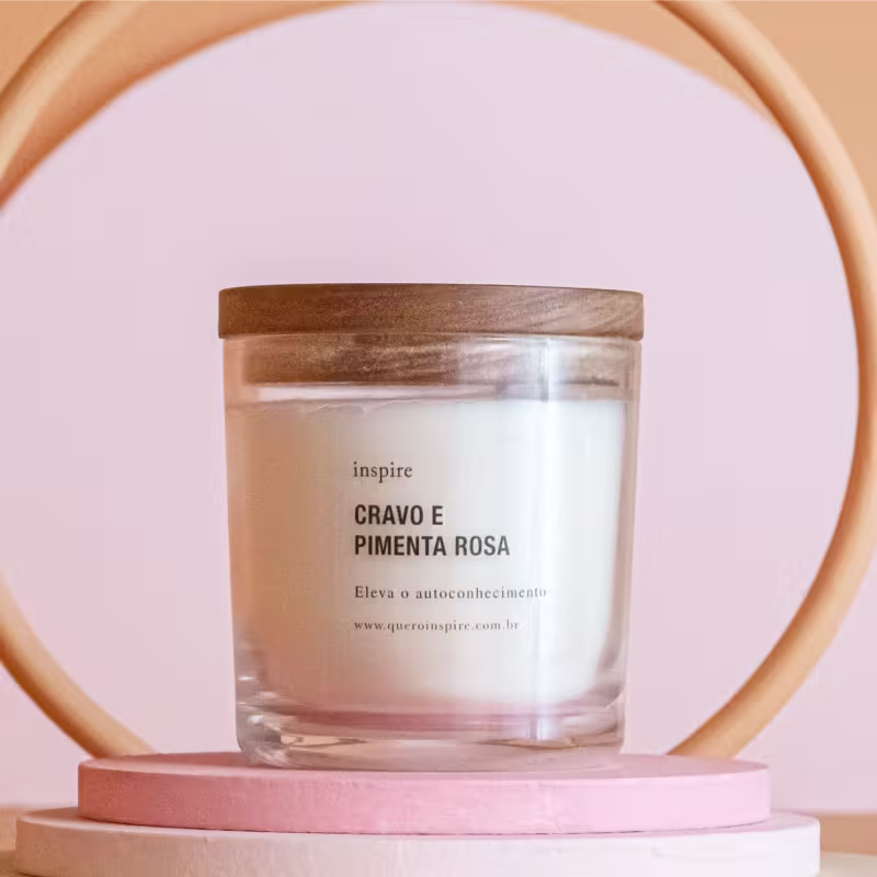 Quero Inspire Cravo e Pimenta Rosa G - Vela Aromática 265ml