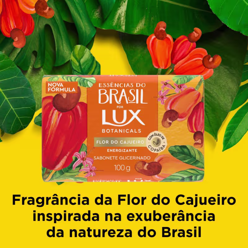 Sabonete em Barra Glicerinado Lux Botanicals Essências do Brasil Flor do Cajueiro 100g
