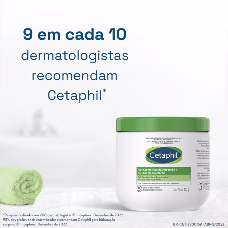 Kit Cetaphil Gel Creme Rápida Absorção 453g + Loção de Limpeza 120ml