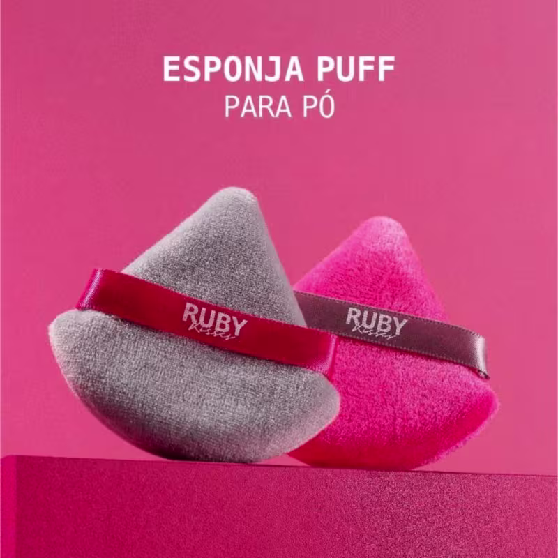 A imagem mostra as duas opções de cores do modelo da esponja: cinza e rosa.