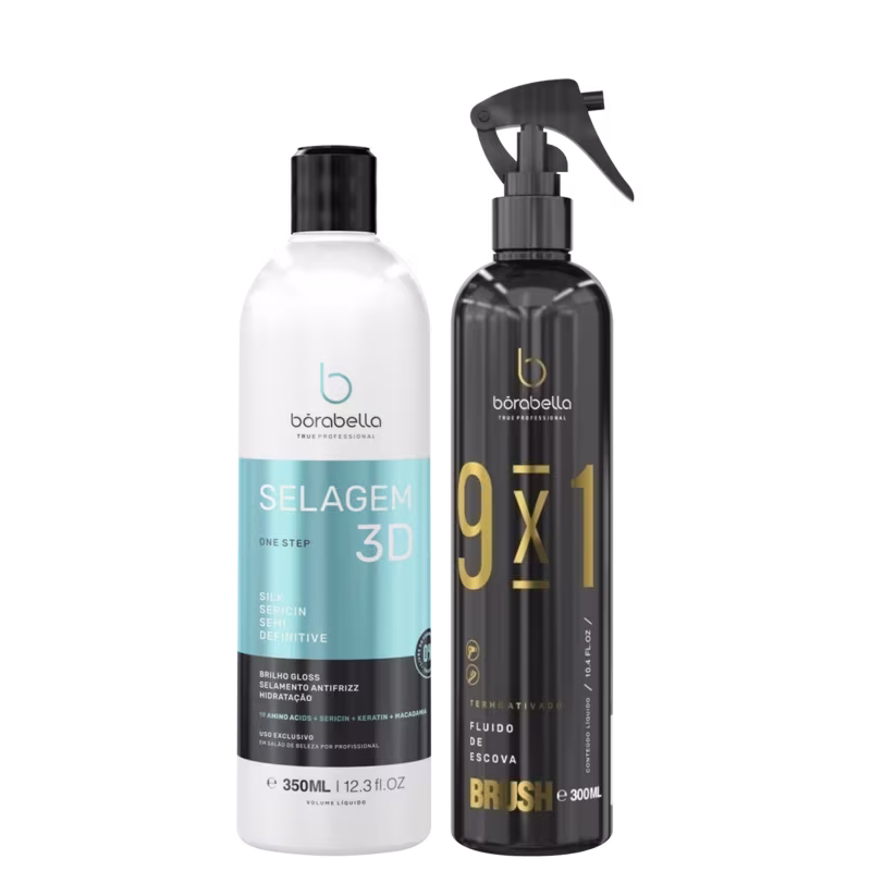 Kit Borabella Selagem 3D + Fluido de Escova Brush 9x1 (2 Produtos)