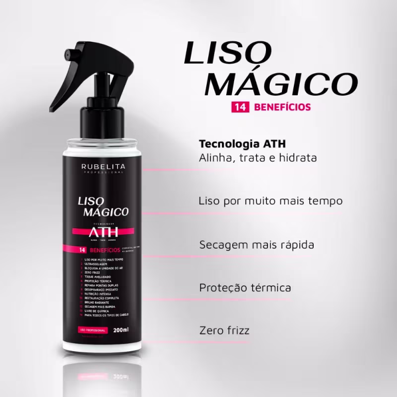 Rubelita Liso Mágico Spray Termo Ativo Fluído 14 em 1 +Cumbuca