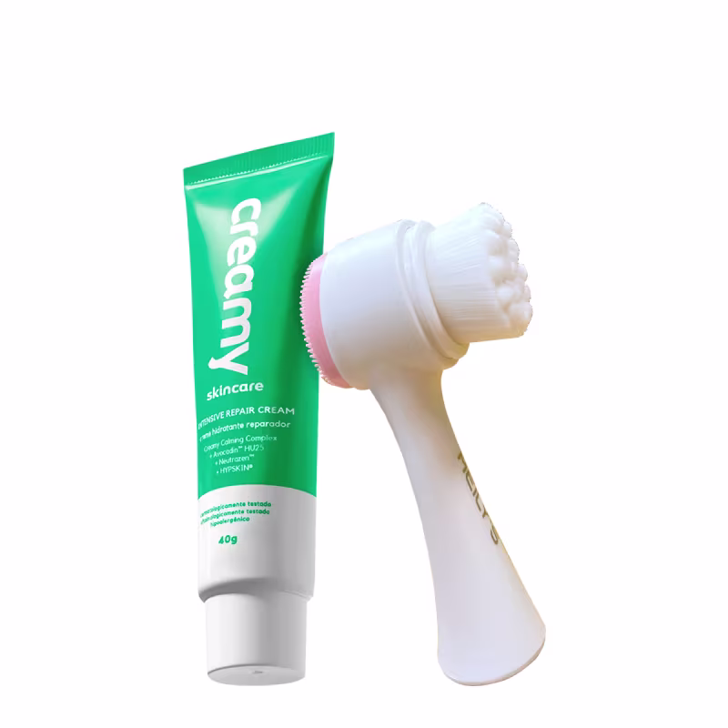 Kit Creamy Intensive Repair Cream e Escova de Limpeza Facial 2 em 1 (2 produtos)
