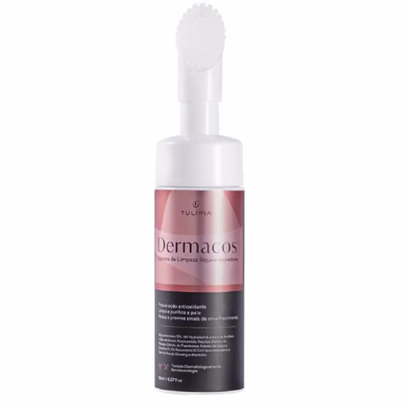 Dermacos Espuma de Limpeza,Tulipia, Ação Rejuvenescedora Ultrassuavizante 150ML