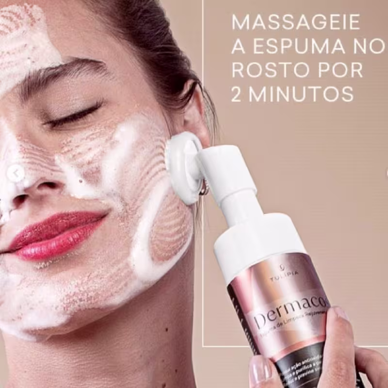 Dermacos Espuma de Limpeza,Tulipia, Ação Rejuvenescedora Ultrassuavizante 150ML