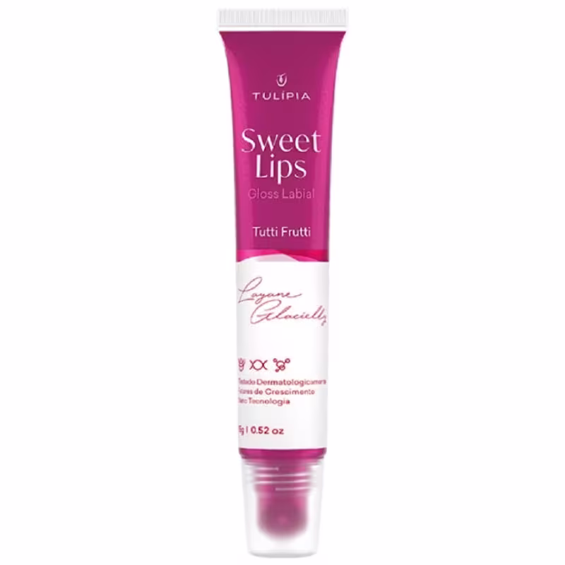 Sweet Lips Esfoliante e Gloss Labial, Tulipia,TuttiFrutti Lábios Macios Rejuvenescidos Volumosos 15G