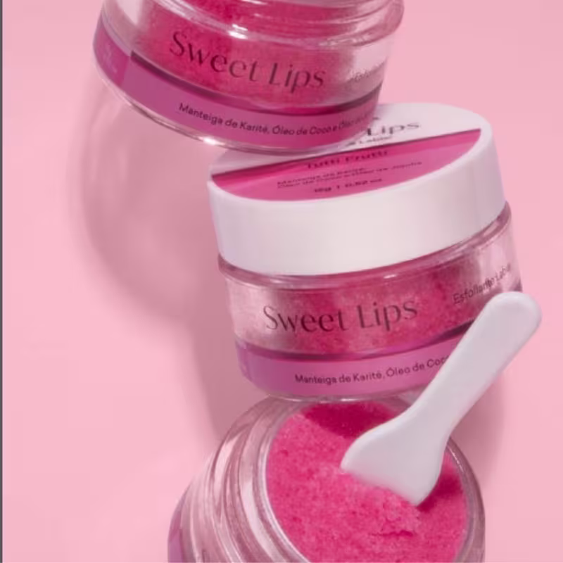 Sweet Lips Esfoliante e Gloss Labial, Tulipia,TuttiFrutti Lábios Macios Rejuvenescidos Volumosos 15G