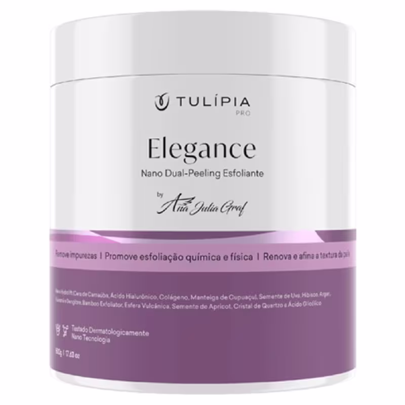 Elegance Body Esfoliante Dual Peeling Corporal, Tulípia, Pele Luminosa e Hidratada 500g
