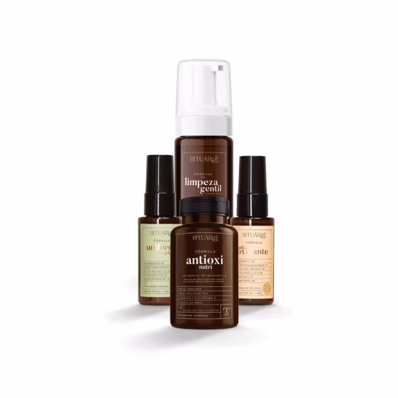 Ritual Intermediário para Manchas e Melasma (Antioxi Nutri 90 cápsulas + Uniformizadora + Limpeza Gentil + Antioxidante)