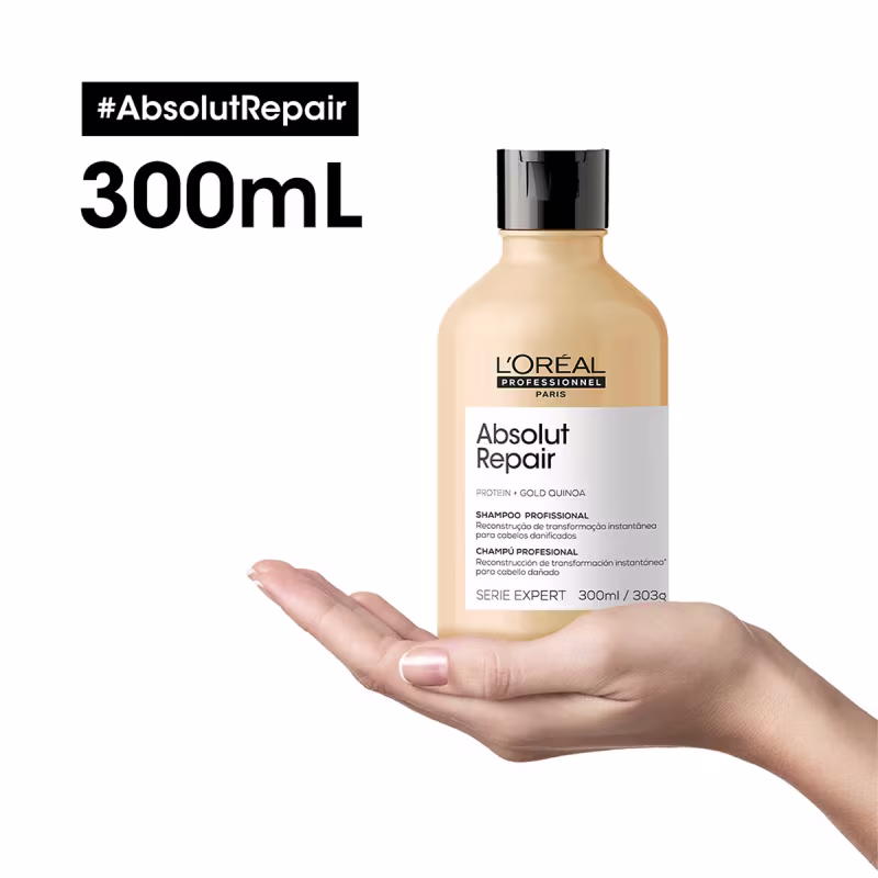 Kit L'Oréal Professionnel Serie Expert Absolut Repair Gold Quinoa Protein Shampoo Condicionador e Power Repair (3 produt