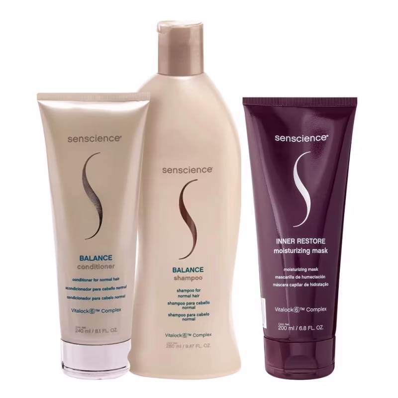Kit Senscience Balance Shampoo 280ml e Condicionador 240ml + Máscara Inner Restore 200ml
