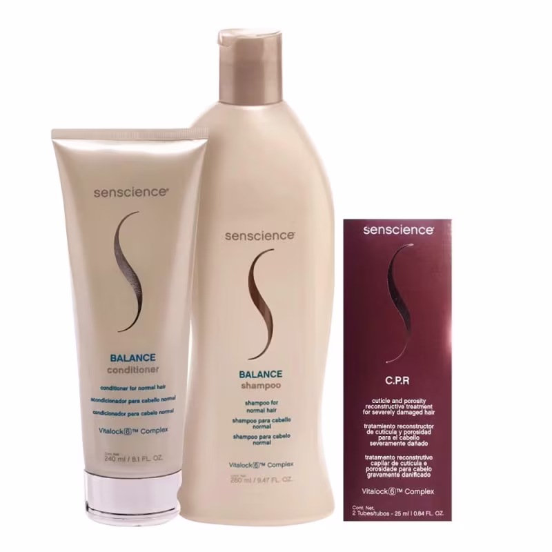 Kit Senscience Balance Shampoo 280ml e Condicionador 240ml + CPR (2x25ml)