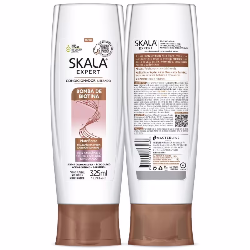 Kit Sh+Cond Bomba de Biotina, Skala, NutrioForce, Fios Saudaveis, Couro Cabeludo Revigorado 700ML