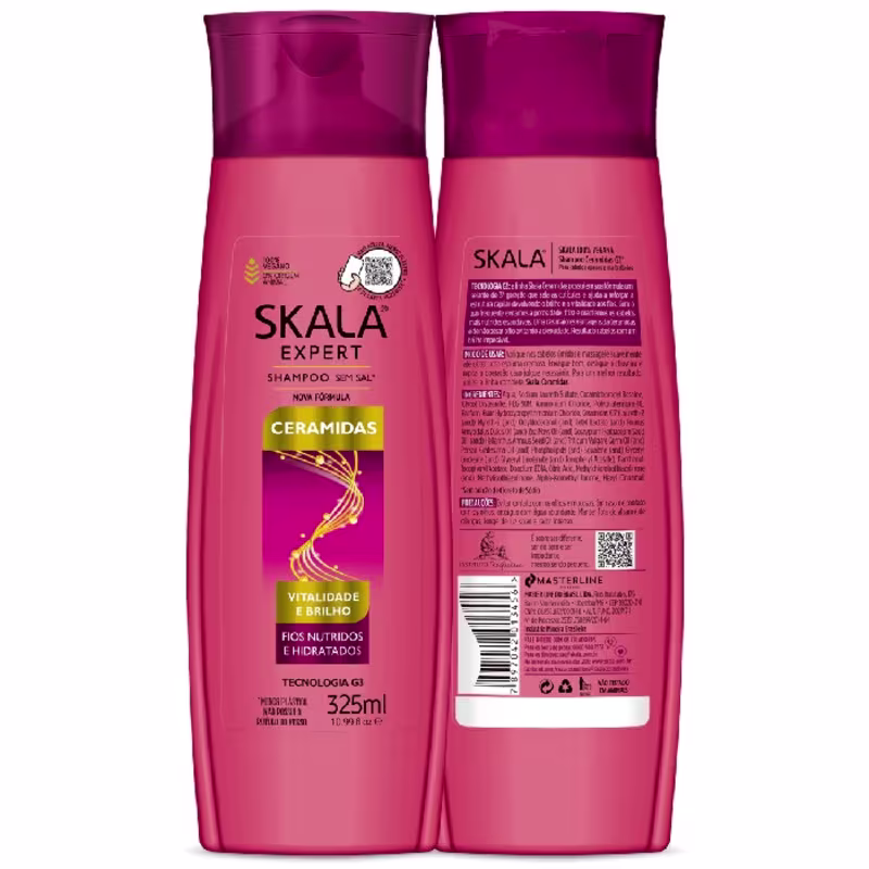 Kit Sh+Cond Bomba de Ceramidas, Skala, Fios Nutridos e Hidratados do Couro até as Pontas 700ML