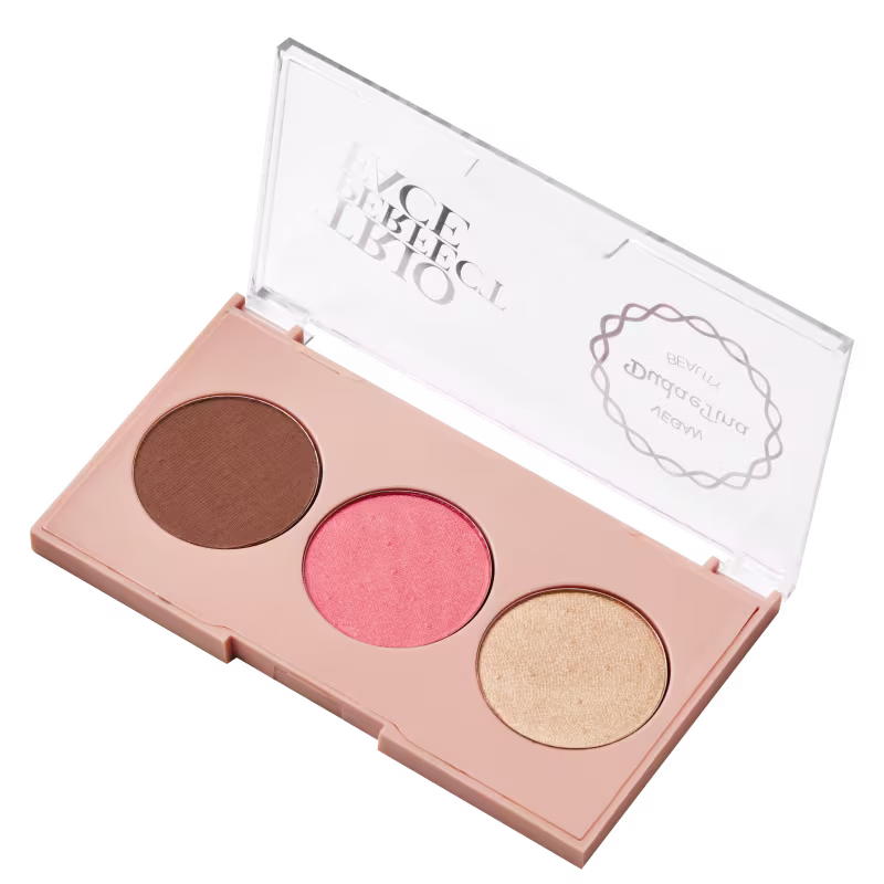 Duda e Tina Vegan Beauty Trio Perfect Face - Paleta de Maquiagem 10,5g