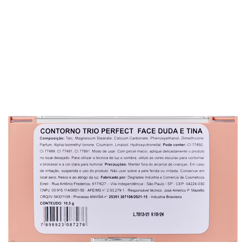 Duda e Tina Vegan Beauty Trio Perfect Face - Paleta de Contorno 10,5g