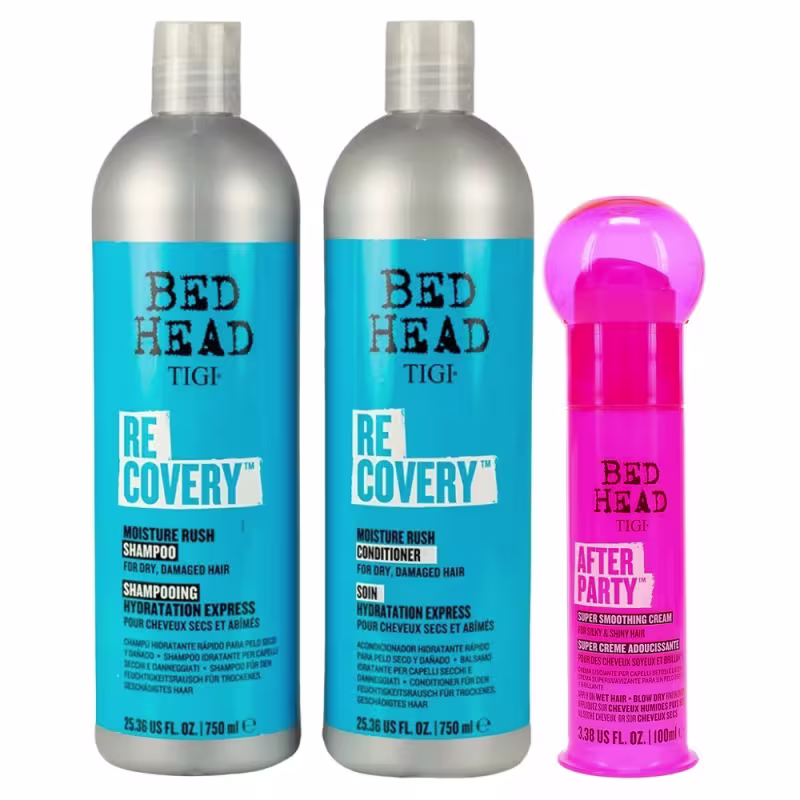 Kit TIGI Bed Head Recovery Shampoo 750ml + Condicionador 750ml + After Party 100ml