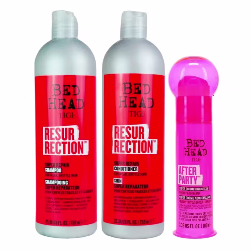 Kit TIGI Bed Head Resurrection Shampoo 750ml + Condicionador 750ml + After Party 100ml