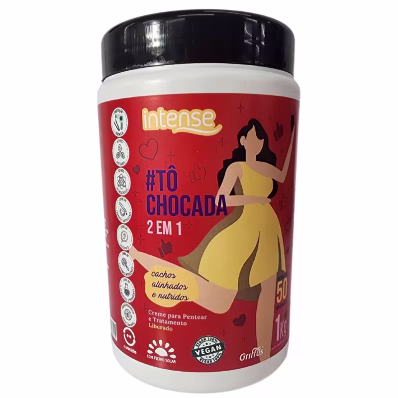 Griffus Intense Creme Para Pentear e Tratamento 2 em 1 Cachos Alinhados e Naturais Vegano #Tô Chocada 1kg