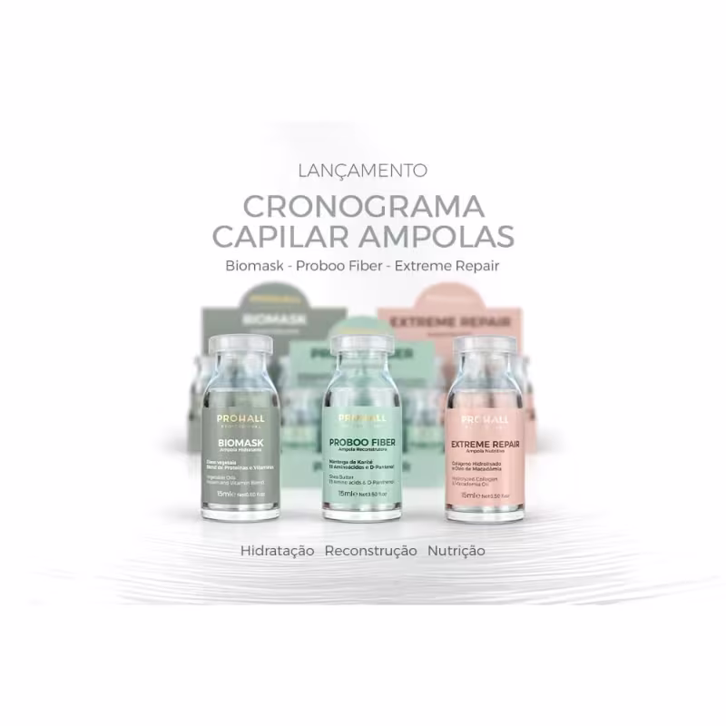 Kit Prohall Ampola Proboo Repara + Extreme Nutrição +cumbuca