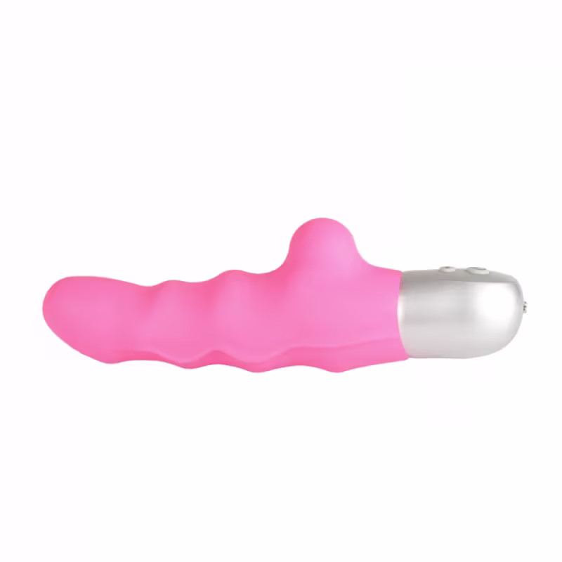 Vibrador Duplo para Ponto G e Clitóris Ondulado Recarregável e 10 Vibrações - Pink