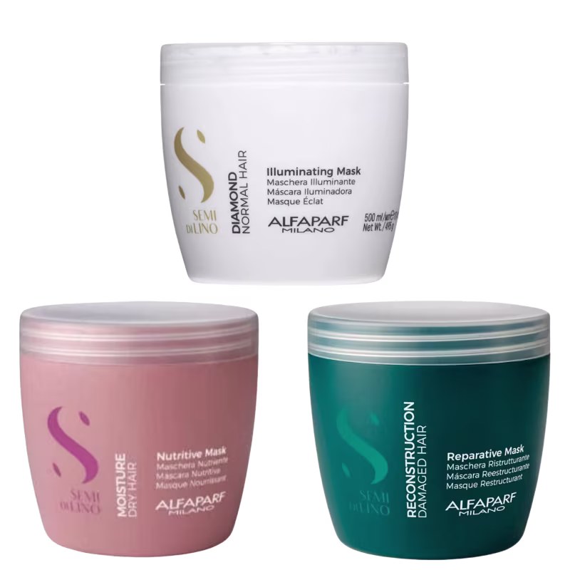 Kit Alfaparf Semi Di Lino Super Care, 3 produtos.