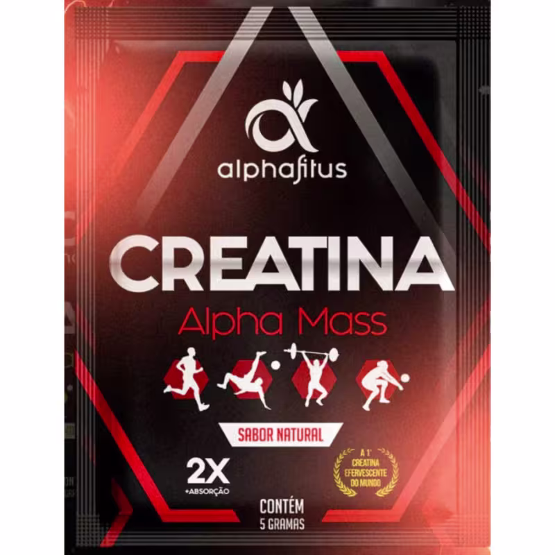Creatina Alpha Mass Efervescente Natural Com 30 Sachês De 5g