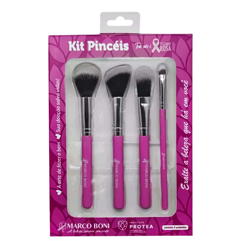 2212 KIT PINCEIS DE MAQUIAGEM OUTUBRO ROSA - MARCO BONI