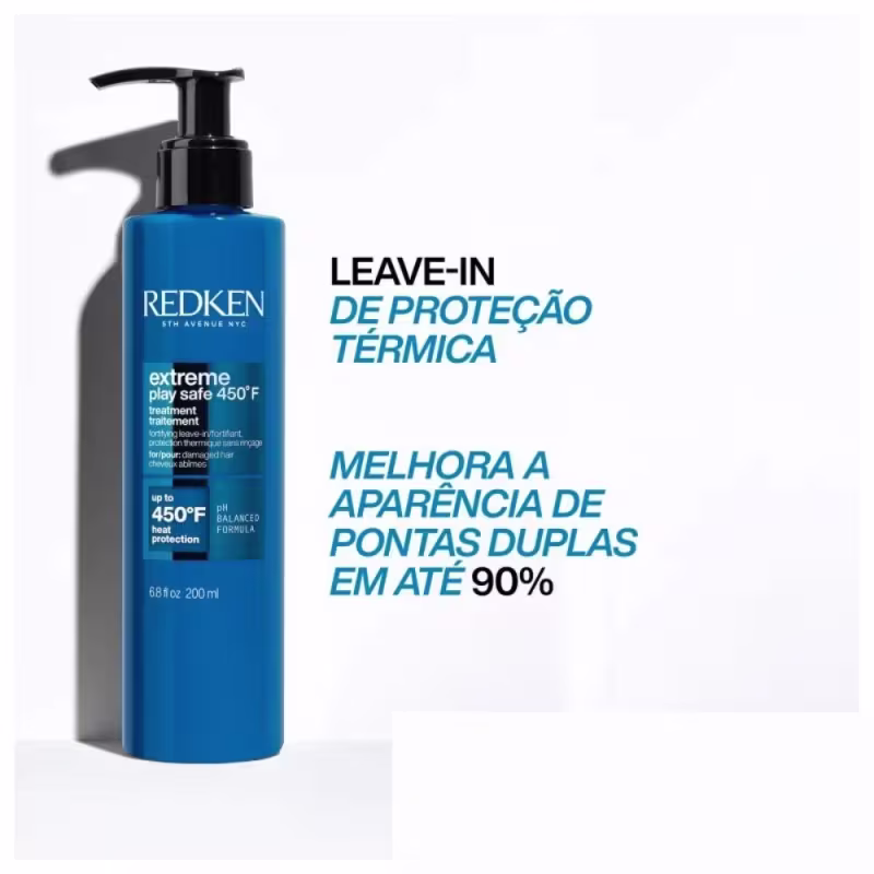 Redken Extreme Shampoo 300ml + Condicionador 250ml + Extreme Play Safe Leave-in 200ml