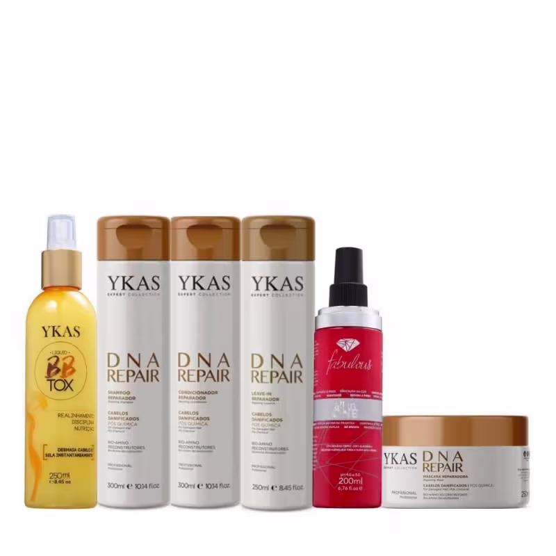 Ykas Dna Repair Completo Pequeno + Botox Líquido + Fabulous Hair All in One
