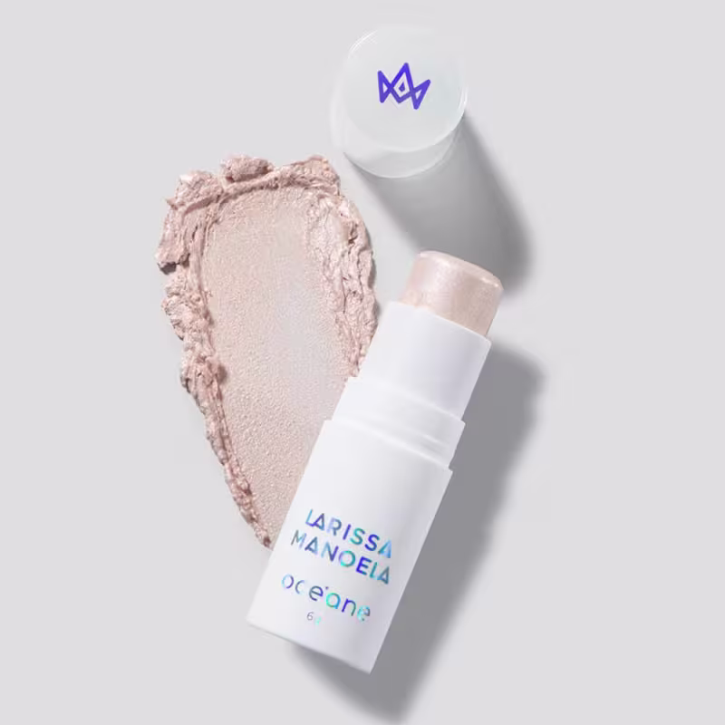 KIT GLOWING STICK STORM + CRYSTAL HIGHLIGHT QUARTZ  + SKINBALM CHERRY LARISSA MANOELA BY OCÉANE (3 PRODUTOS)