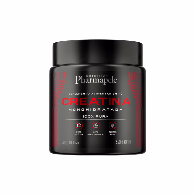 Suplemento Alimentar em Pó Pharmapele Creatina Monohidratada 100% Pura, 300g.