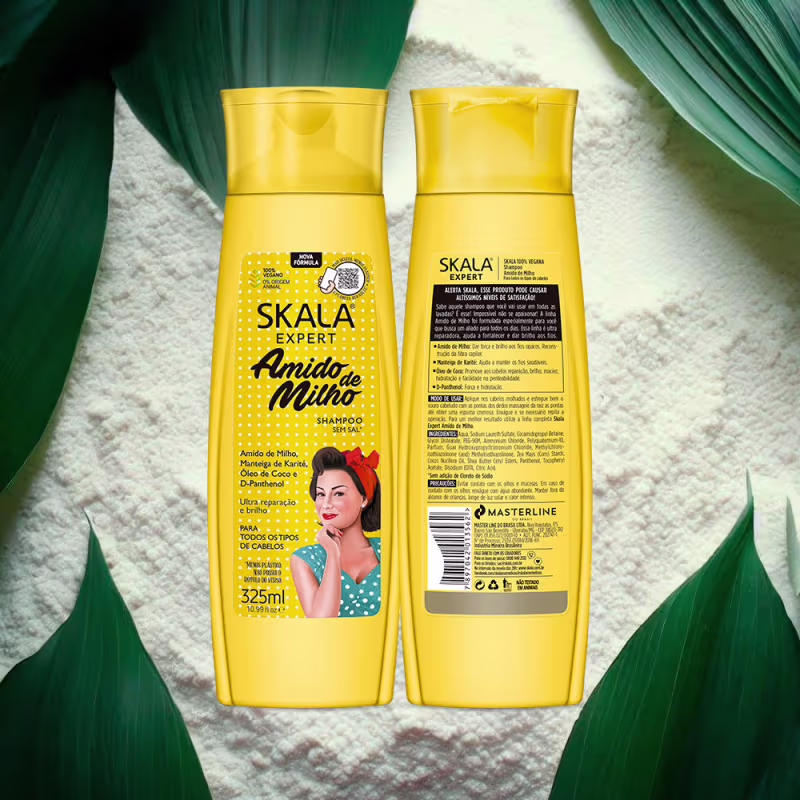 Shampoo Amido de Milho Karité Óleo Hidratação 325ml Skala
