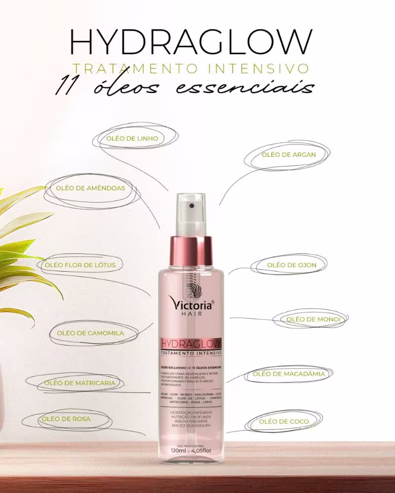 A imagem mostra o frasco com as indicações dos 11 óleos essenciais que a fórmula do produto apresenta.