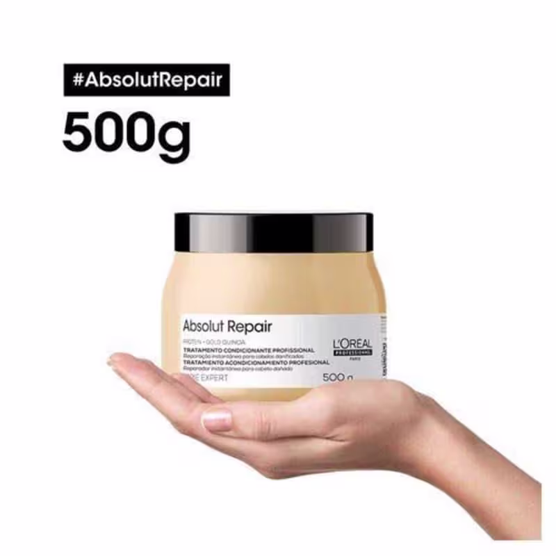 Kit Loréal Professionnel Absolut Repair Gold Quinoa + Protein - Tamanho Salão (4 Produtos)