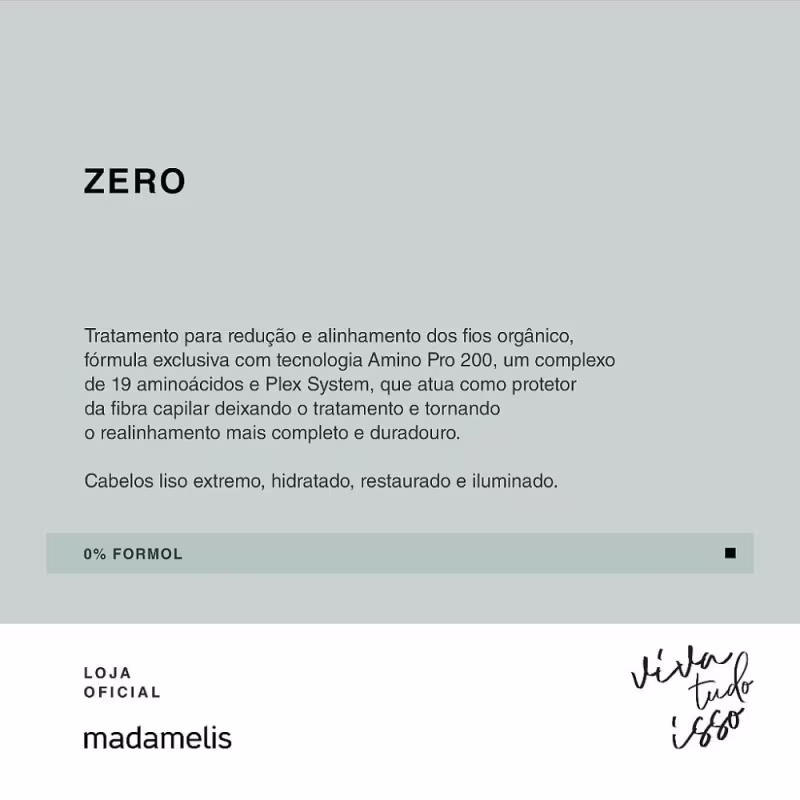 MÁSCARA ZERO ESCOVA PROGRESSIVA ORGÂNICA 1L MADAMELIS