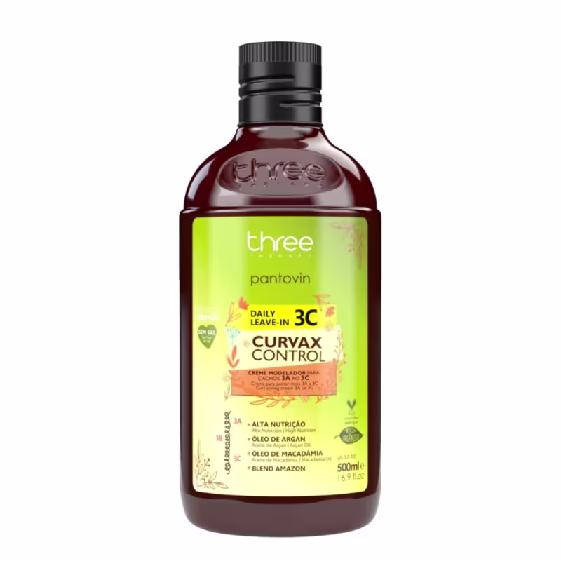 Combo para Hidratação Profunda em Cabelos Cacheados e Crespos Pantovin Curvax Control Completo com  Ativador 3c