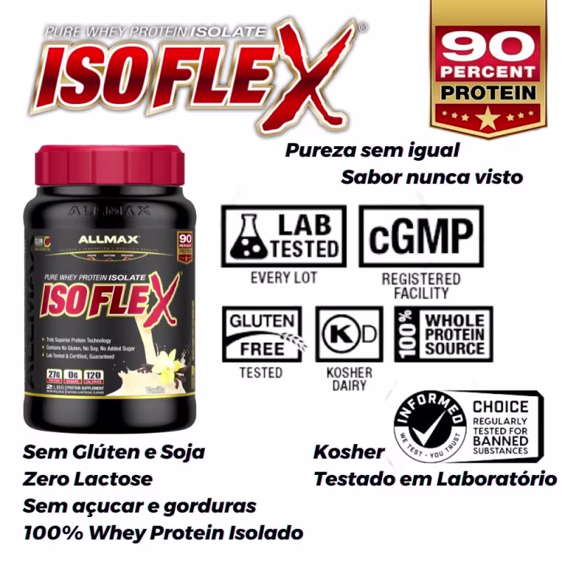 Allmax Nutrition IsoFlex Baunilha - Whey Protein Isolado 900g