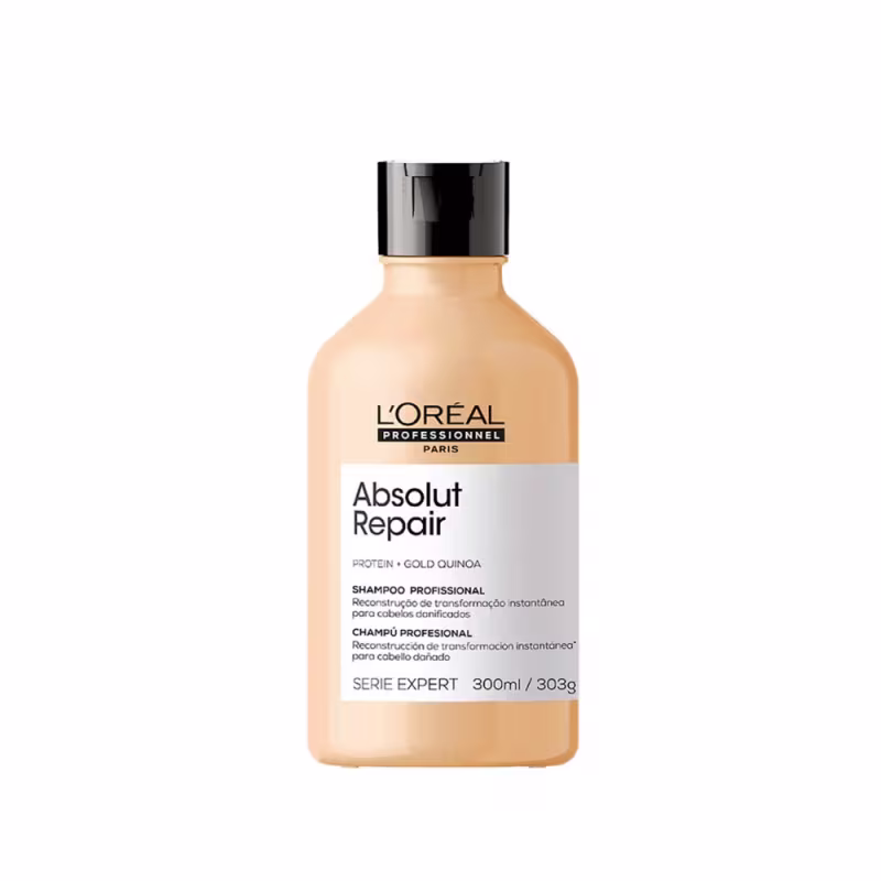 É um shampoo da linha Série Expert da L'Oréal Professionnel. O frasco é de plástico transparente na cor amarelo claro, com a tampa preta. Na parte frontal do frasco, há o rótulo com o nome do produto.