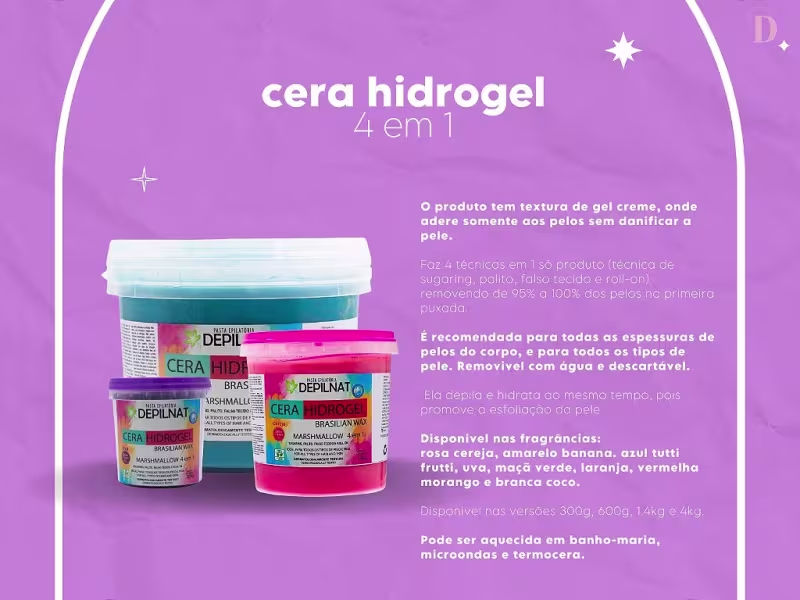 Cera Hidrogel 4 Em 1 Branca Coco Depilnat - 4kg