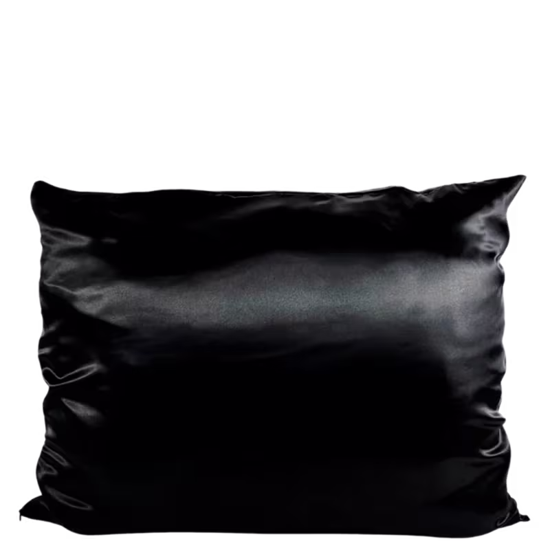 Fronha de Cetim Anti Frizz Preta Com Zíper Queen Size 55x70 - Soulta