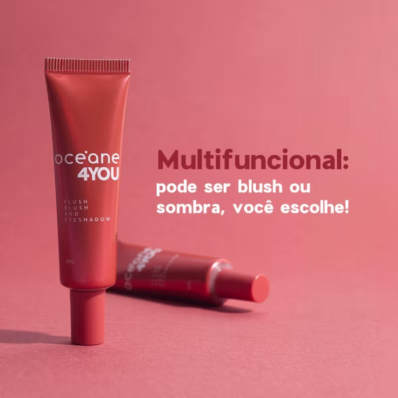 Kit Océane 4you Flush Bright Joy Blush Sombra e Lip Pen Magenta Caneta Delineadora Labial (2 produtos)